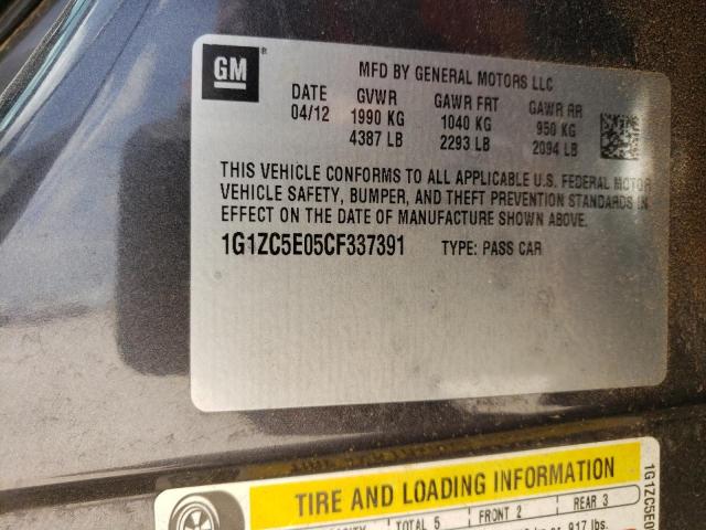 1G1ZC5E05CF337391 - 2012 CHEVROLET MALIBU 1LT 灰色 照片 13