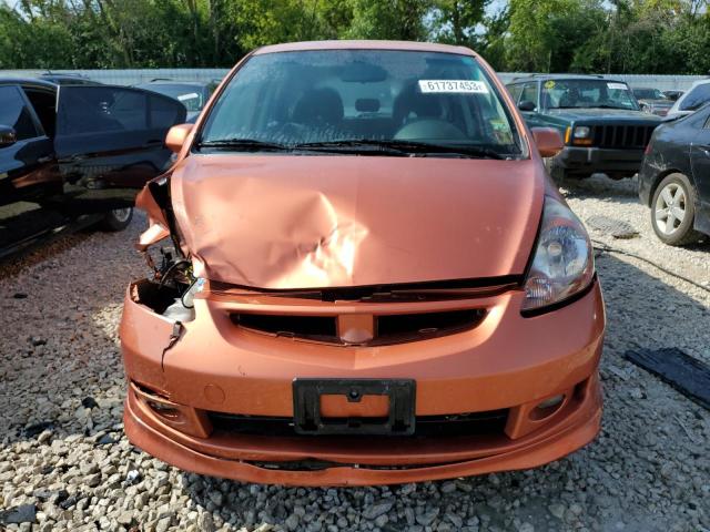 JHMGD37628S048113 - 2008 HONDA FIT SPORT ORANGE photo 5