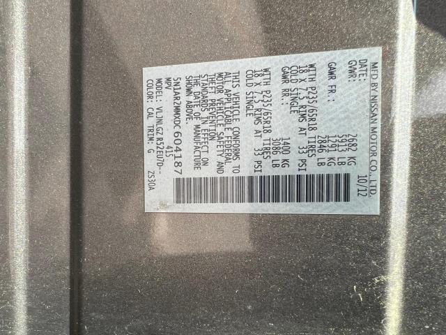 5N1AR2MMXDC604187 - 2013 NISSAN PATHFINDER S GRAY photo 10