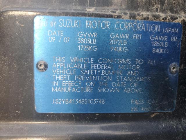 JS2YB413485103746 - 2008 SUZUKI SX4 BASE BLACK photo 13