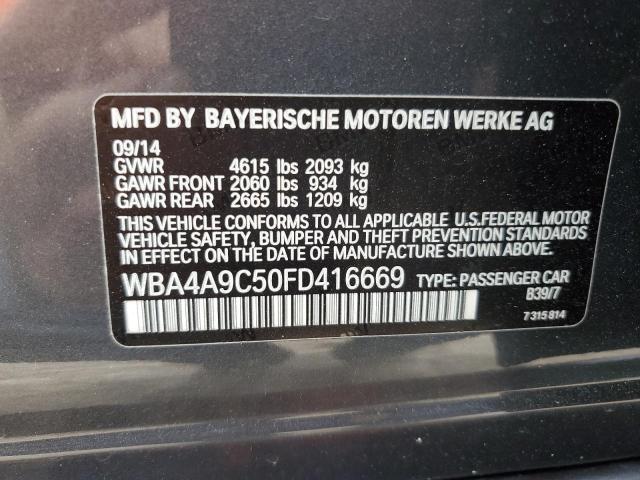 WBA4A9C50FD416669 - 2015 BMW 428 I GRAN COUPE SULEV GRAY photo 12