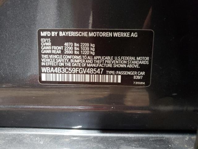 WBA4B3C59FGV48547 - 2015 BMW 435 XI GRAN COUPE CHARCOAL photo 12