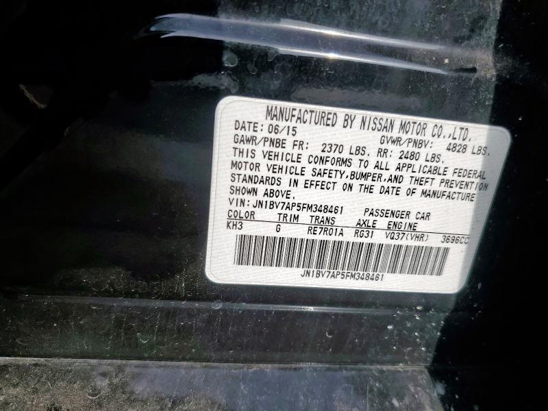 JN1BV7AP5FM348461 - 2015 INFINITI Q50 BASE BLACK photo 12