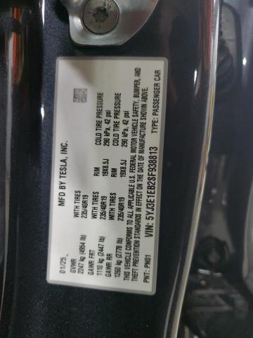 5YJ3E1EB2SF938813 - 2025 TESLA MODEL 3 Azul foto 12