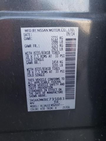 5N1AR2MN3EC735083 - 2014 NISSAN PATHFINDER S CHARCOAL photo 13