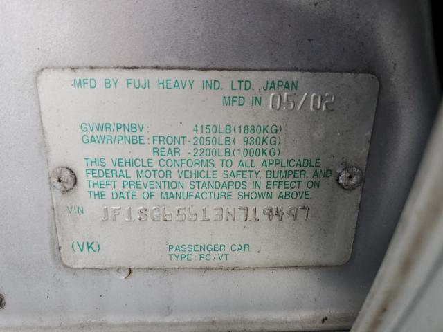 JF1SG65613H719497 - 2003 SUBARU FORESTER 2.5XS ვერცხლისფერი ფოტო 12