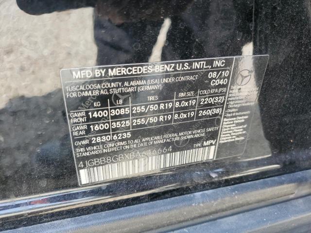 4JGBB8GBXBA646664 - 2011 MERCEDES-BENZ ML 350 4MATIC BLACK photo 13