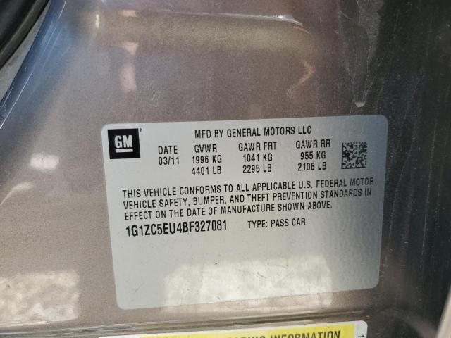 1G1ZC5EU4BF327081 - 2011 CHEVROLET MALIBU 1LT BROWN photo 12