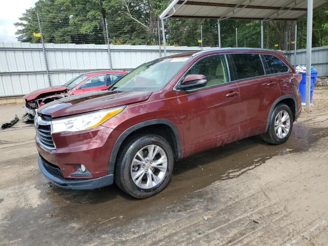 5TDKKRFH6FS093231 - 2015 TOYOTA HIGHLANDER XLE BURGUNDY photo 1