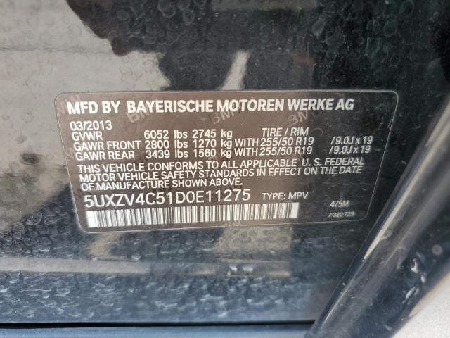 5UXZV4C51D0E11275 - 2013 BMW X5 XDRIVE35I BLACK photo 13