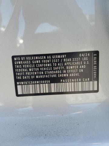 WVWFB7CD6RW206056 - 2024 VOLKSWAGEN GOLF R WHITE photo 13