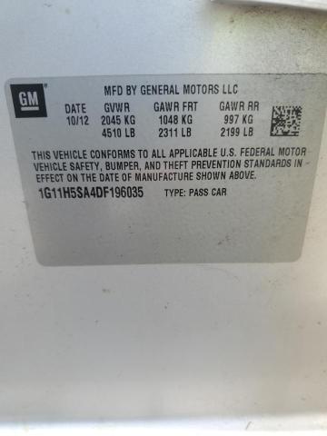 1G11H5SA4DF196035 - 2013 CHEVROLET MALIBU LTZ 银色 照片 12