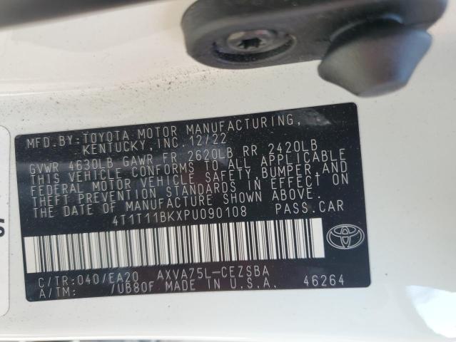 4T1T11BKXPU090108 - 2023 TOYOTA CAMRY SE NIGHT SHADE WHITE photo 12