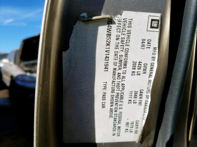 2G4WB52K1V1431941 - 1997 BUICK REGAL LS  照片 10