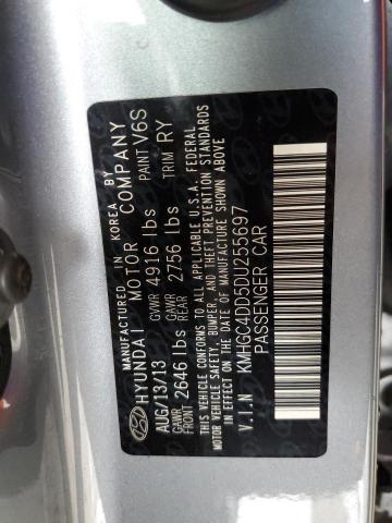 KMHGC4DD5DU255697 - 2013 HYUNDAI GENESIS 3.8L SILVER photo 12