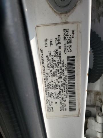 5TEGN92N04Z309860 - 2004 TOYOTA TACOMA DOUBLE CAB PRERUNNER WHITE photo 12