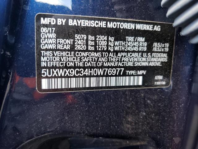 5UXWX9C34H0W76977 - 2017 BMW X3 XDRIVE28I BLUE photo 13