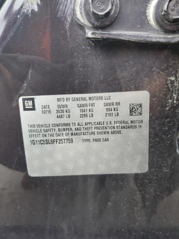 1G11C5SL8FF257759 - 2015 CHEVROLET MALIBU 1LT 石墨色 照片 12