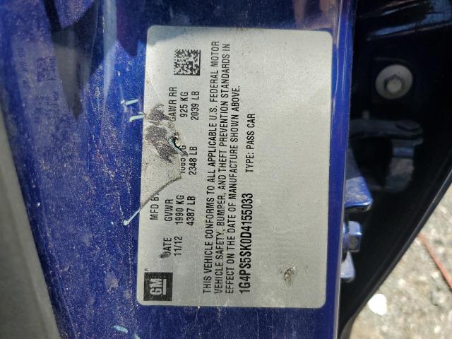 1G4PS5SK0D4155033 - 2013 BUICK VERANO BLUE photo 12