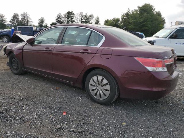 1HGCP2F33CA183156 - 2012 HONDA ACCORD LX BURGUNDY photo 2