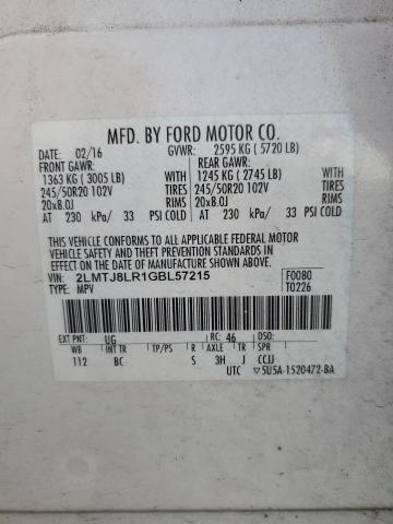 2LMTJ8LR1GBL57215 - 2016 LINCOLN MKX RESERVE თეთრი ფოტო 13