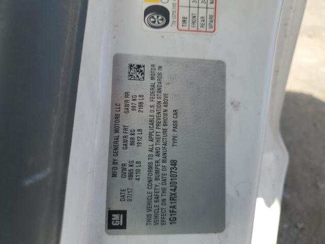 1G1FA1RX4J0107348 - 2018 CHEVROLET CAMARO LS 白色 照片 12