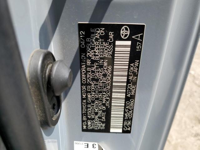 JTKJF5C74C3042966 - 2012 TOYOTA SCION TC 蓝色 照片 12