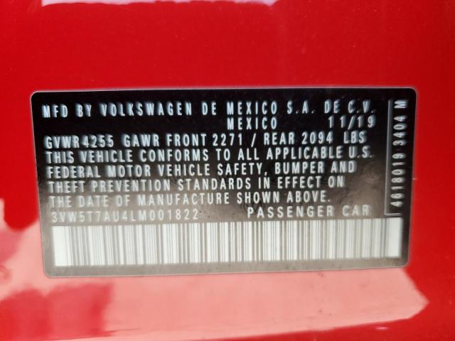 3VW5T7AU4LM001822 - 2020 VOLKSWAGEN GTI S წითელი ფოტო 12