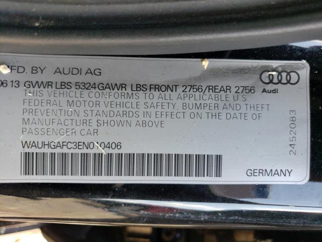 WAUHGAFC3EN010406 - 2014 AUDI A6 PRESTIGE შავი ფოტო 12