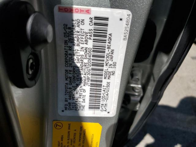 JTHBF30G720064060 - 2002 LEXUS ES 300 SILVER photo 12