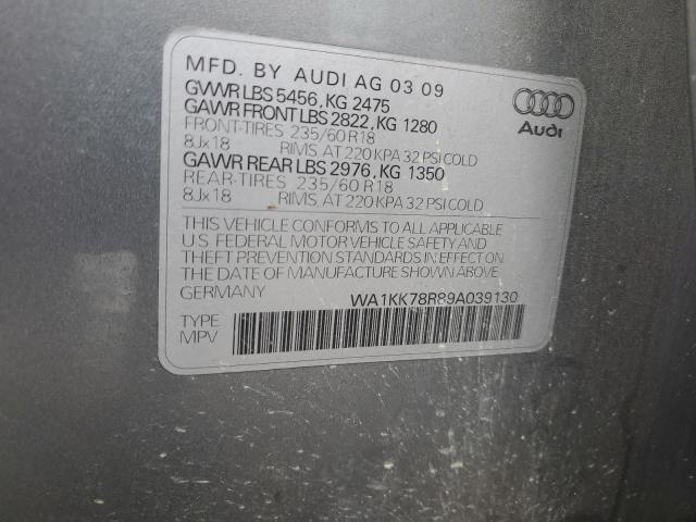 WA1KK78R89A039130 - 2009 AUDI Q5 3.2 GRAY photo 12