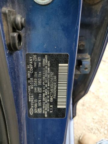 KMHCT5AE4GU256152 - 2016 HYUNDAI ACCENT SE BLUE photo 12