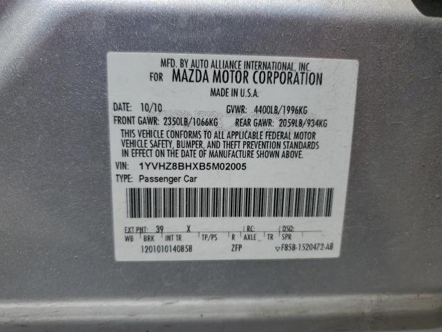 1YVHZ8BHXB5M02005 - 2011 MAZDA 6 I SILVER photo 12