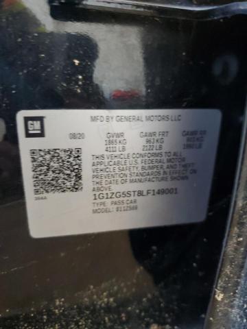 1G1ZG5ST8LF149001 - 2020 CHEVROLET MALIBU RS BLACK photo 12