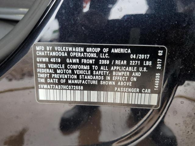 1VWAT7A37HC072558 - 2017 VOLKSWAGEN PASSAT S BLACK photo 13