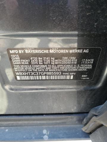 WBXHT3C37GP885593 - 2016 BMW X1 XDRIVE28I GRAY photo 14