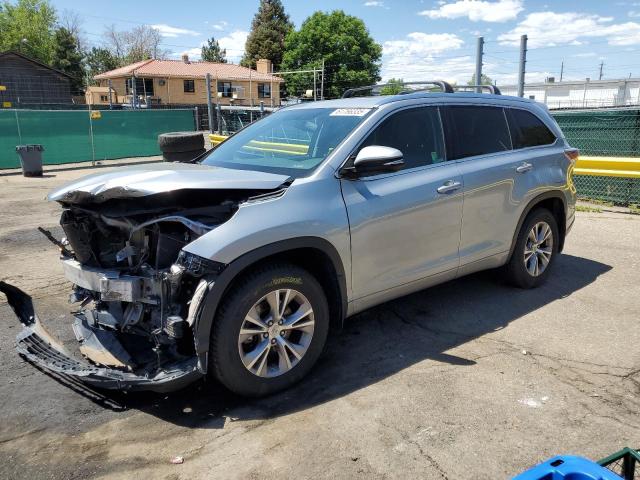 5TDJKRFHXFS198351 - 2015 TOYOTA HIGHLANDER XLE SILVER photo 1