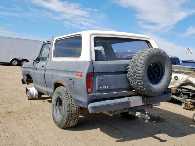 U155LDK6754 - 1979 FORD BRONCO BLUE photo 3