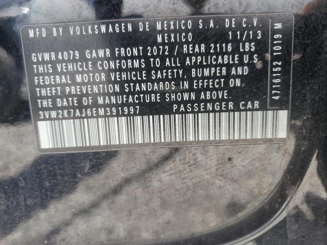 3VW2K7AJ6EM391997 - 2014 VOLKSWAGEN JETTA BASE 黑色 照片 12