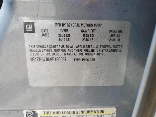 1G1ZH57B59F186092 - 2009 CHEVROLET MALIBU 1LT 银色 照片 12