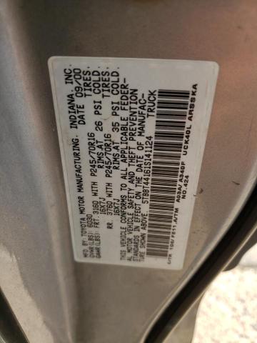 5TBBT44161S141124 - 2001 TOYOTA TUNDRA ACCESS CAB SILVER photo 12