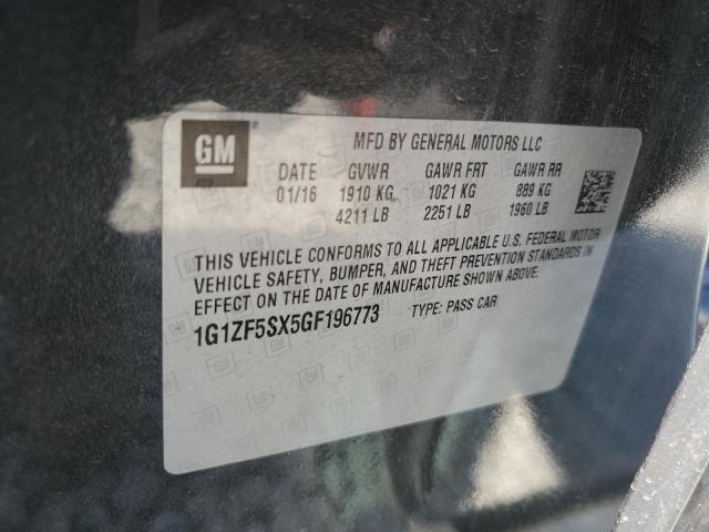 1G1ZF5SX5GF196773 - 2016 CHEVROLET MALIBU LT GRAY photo 12