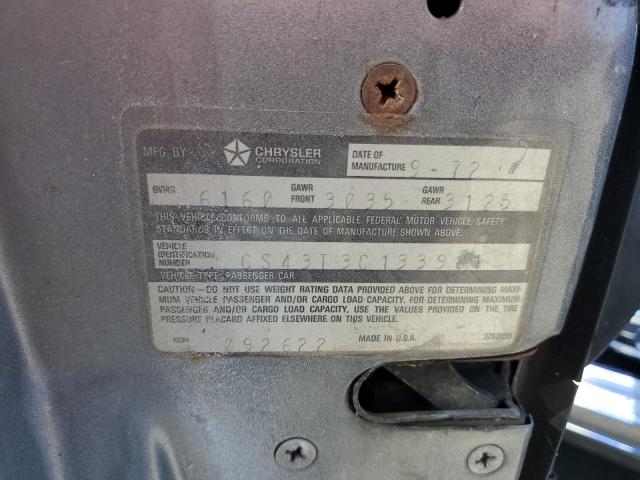 CS43T3C133961 - 1973 CHRYSLER NEW YORKER 灰色 照片 12