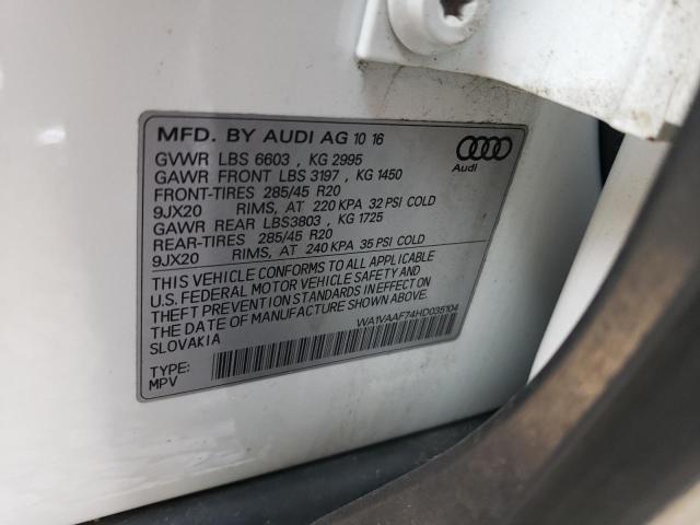 WA1VAAF74HD035104 - 2017 AUDI Q7 PRESTIGE WHITE photo 14