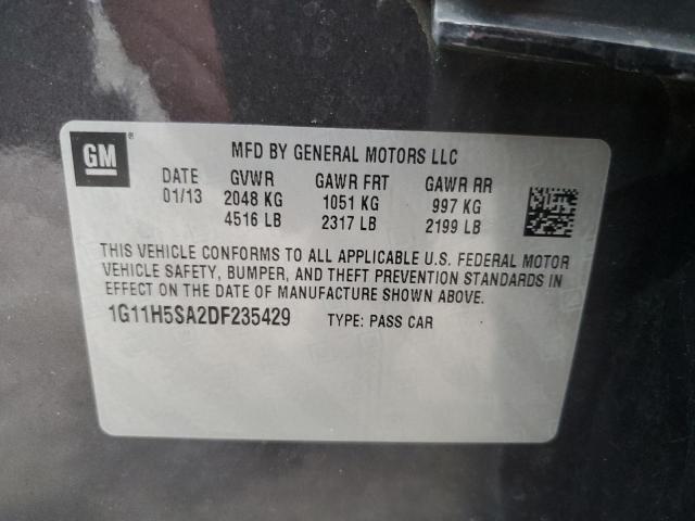 1G11H5SA2DF235429 - 2013 CHEVROLET MALIBU LTZ Grafitowy zdjęcie 12