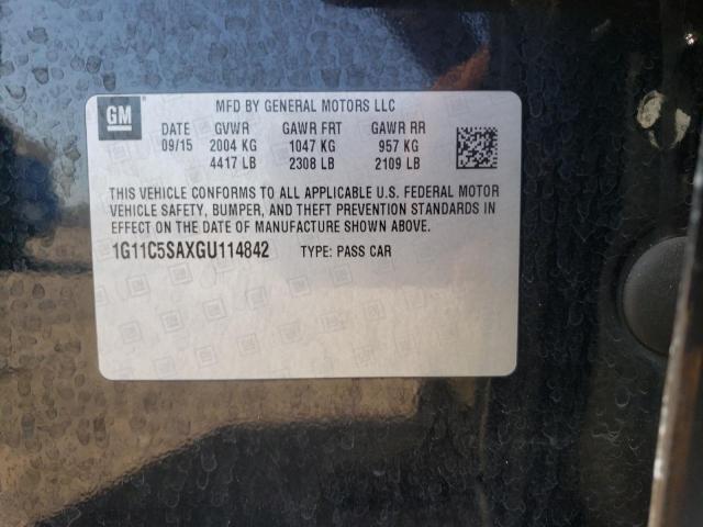 1G11C5SAXGU114842 - 2016 CHEVROLET MALIBU LIM LT 黑色 照片 12