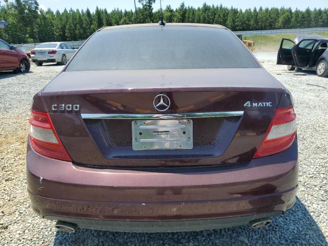 WDDGF81X89F269452 - 2009 MERCEDES-BENZ C 300 4MATIC BURGUNDY photo 6