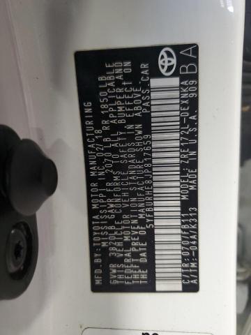 5YFBURHE8JP817659 - 2018 TOYOTA COROLLA LE L WHITE photo 12