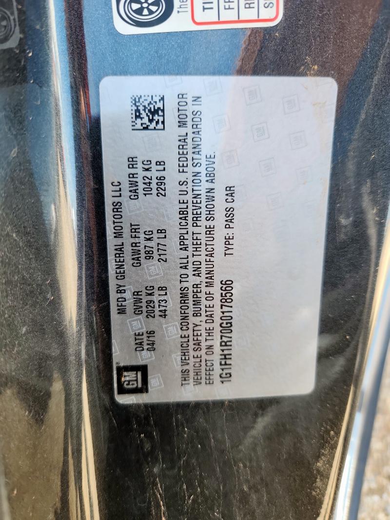 1G1FH1R70G0178566 - 2016 CHEVROLET CAMARO SS GRAY photo 12