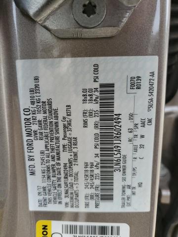 3LN6L5A91JR602494 - 2018 LINCOLN MKZ PREMIERE GOLD photo 12